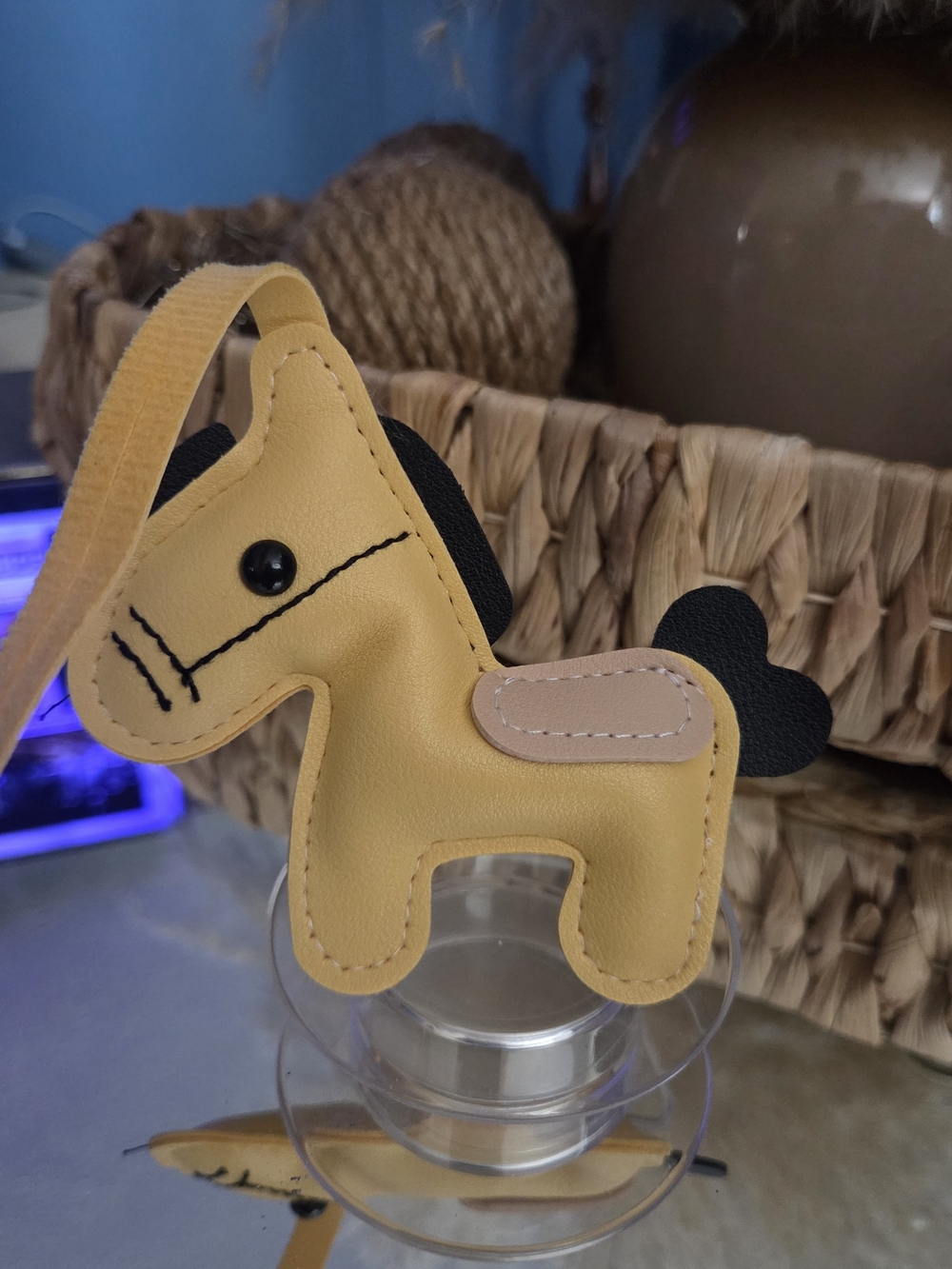 Horse Purse Charm Faux Leather Bag Accessory Horse Keychain Charm